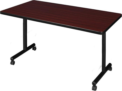Romig Axis-Pro 48 x 30 in. Mobile T-Base Training Seminar Table- Mahogany