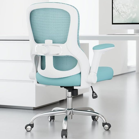 Office Chair - Ergonomic Desk Chair with Adjustable Lumbar Support, Mesh Computer Chair, Executive Office Chairs for Adults, Wide Seat Office Chair Back Support for Tall Men (Blue)