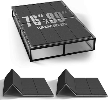 Imperius Folding Spring Box Bunkie Board,10MM, Bed Support Flat Noodles, King Size 76x80'' ﻿ ﻿Light and Thin, Breathable, Noise Minimizing,Moisture Resistant Bunkieboards
