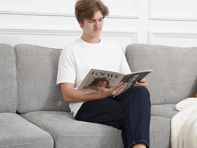 EASE MOOSE Oversized U Shape Sectional Modular Sofa,Wide Deep seat Sectional Sofa, Comfortable Grey Cloud Modular Sofa