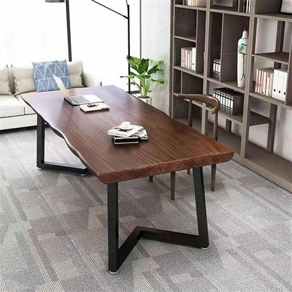 LAKIQ Solid Wood Home Office Writing Desk Industrial Rectangular Dining Table Farmhouse Home Working Table Desktop Computer Desk Home Writing Table-Table Only(70.9" L x 31.5" W x 29.5" H)
