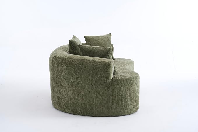 67" Cloud Curved Loveseat Sofa, Deep Seat Boneless Love Seat Couches with 3 Throw Pillows, Modern Chenille 2 Seater Compressed Floor Loveseat Sofa for Living Room Small Spaces, No Assembly | Breathable material