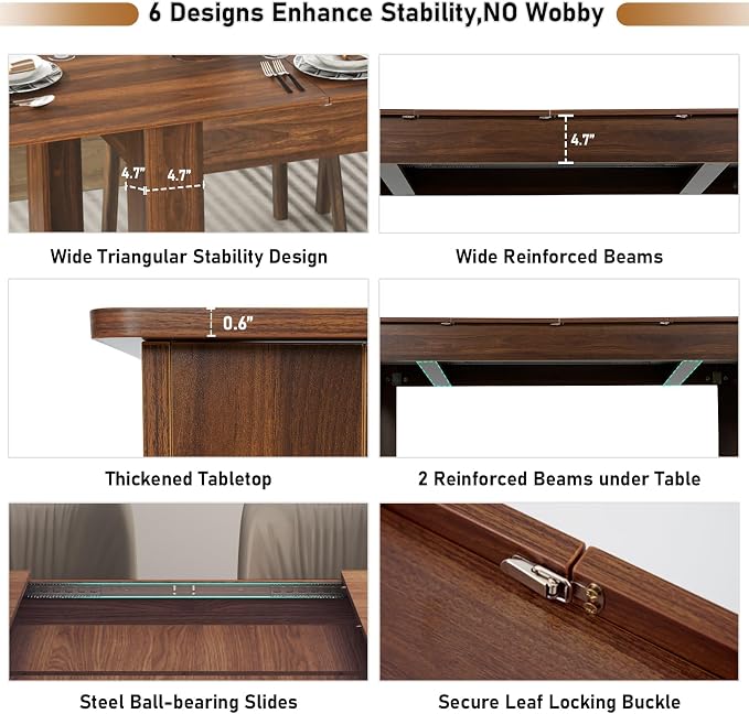59"-86" Extendable Dining Table for 6-10 Person, Wooden Dining Room Table, Modern Extendable Table for Gatherings, Meeting for Small Kitchens, Dining Office Areas(Walnut)