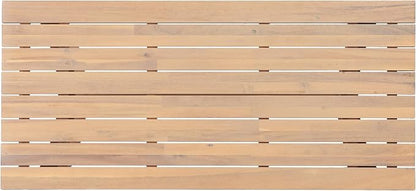 Merax Patio Acacia Wood Coffee Table with Slatted Tabletop Design, Outdoor All-Weather Center Tables for Porch, Lawn, Backyard, Balcony, Easy Assemble,Light Teak