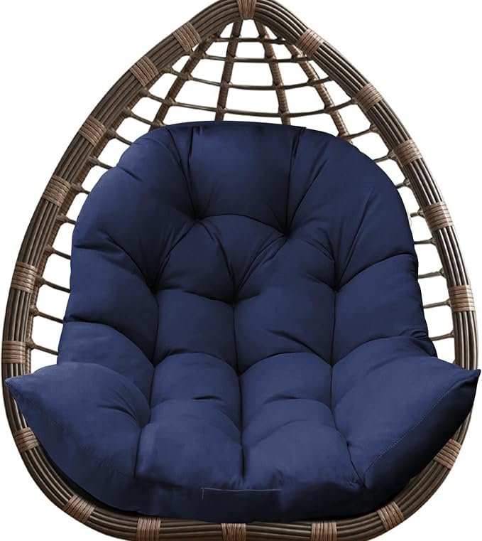 DANGHOOGY Egg Chair Cushion, Waterproof Outdoor Egg Replacement Cushions, Patio Chair Cushions for Outdoor Funiture, Thickened Hanging Chair Cushion, 35x47x7 Inches (Navy)