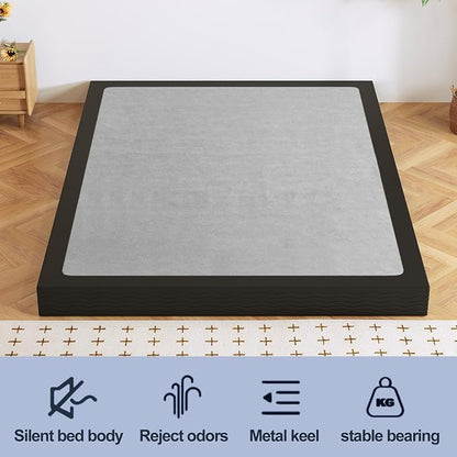 Box Spring, Metal Frame Mattress Foundation with Fabric Cover, Easy Assembly, Noise-Free (5 Inch, Full)