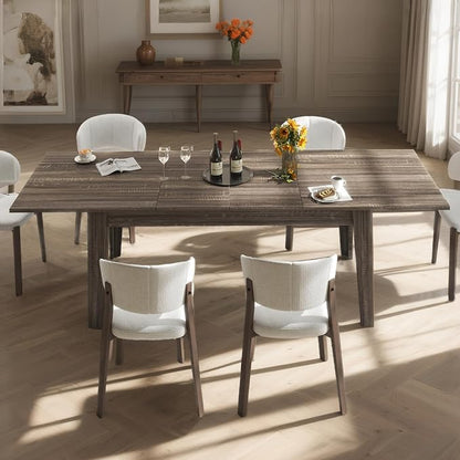 Extendable Dining Table for 6-10 People,70.87''-106.3''Modern Space-Saving Wood Kitchen Table,Rectangle Folding Conference Meeting Table for Living Meeting Room Kitchen,Black Oak