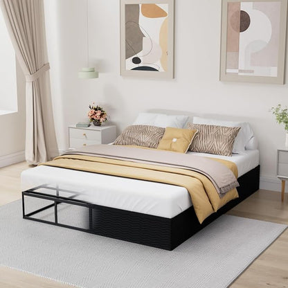 Tyndall 10 Inch Queen Size Box Spring, Heavy Duty Metal Box Spring for Queen Size Bed Mattress Foundation with Fabric Cover, Noise-Free, Non Slip, Easy Assembly