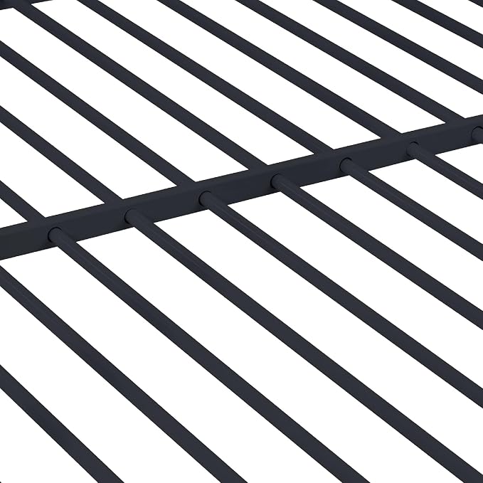 Full Over Full Bunk Bed, Metal Full Size Bunk Beds with Guardrail, Bunk Bed for Adults, Teens, Heavy Duty Bunk Beds Full Size,Safety Guardrail & Ladders, Space-Saving Design, No Box Spring Needed