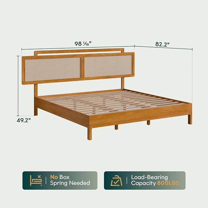 Neil Bed Frame - King - Teak Brown
