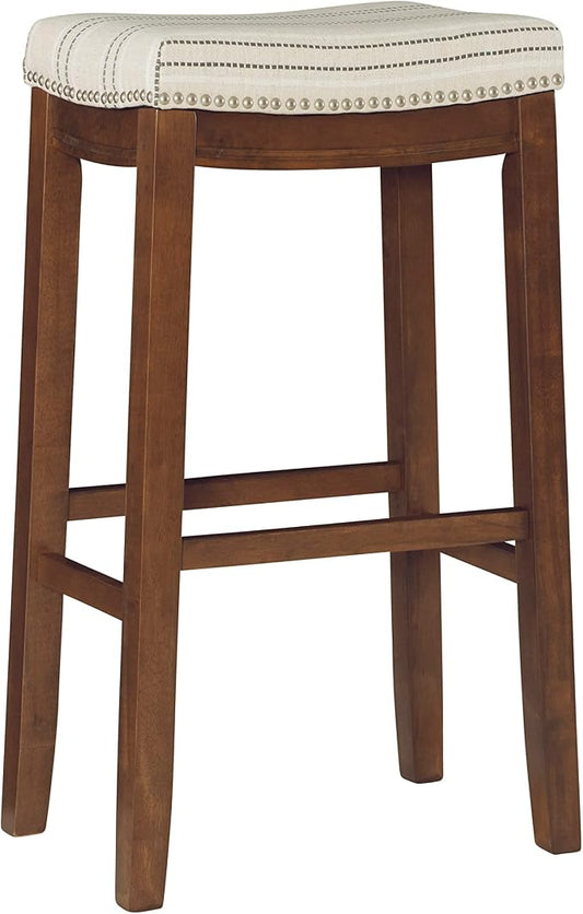 Linon Home Décor Linon 32.5" Backless Claridge Stool Rustic, Natural Bar