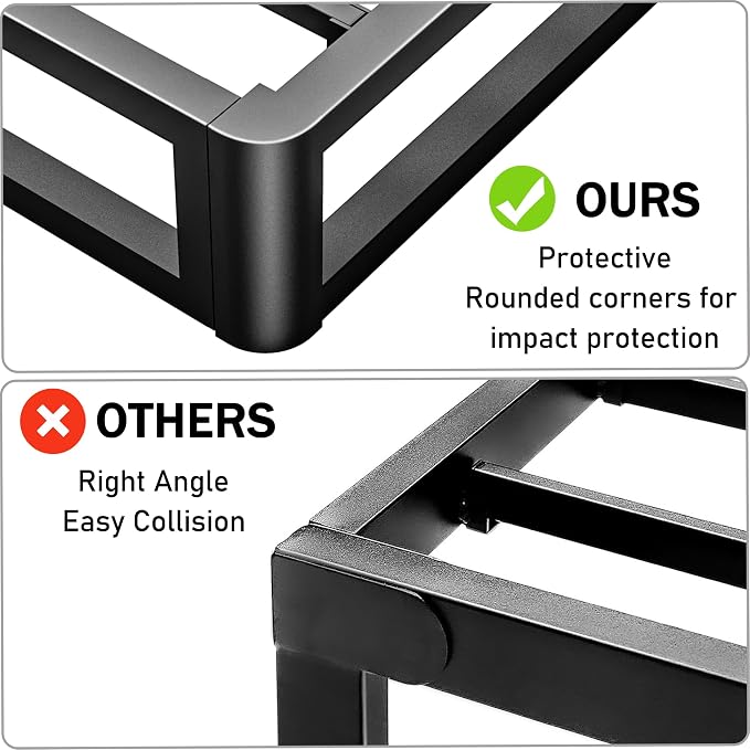 Bilily 10 Inch Twin Bed Frame with Round Corner, Heavy Duty 3500 LBS Steel Slats Support with Mattress Slide Stopper, No Box Spring Needed, Noise Free, Easy Assembly