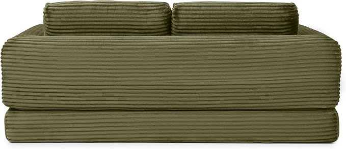 82-Inch Foldable Loveseat Boneless Cloud Couch, Modern Compressed Foam Daybed Floor Mattress Sleeper Sofa, 2-in-1 Boneless Convertible Sofa in a Box,No Assembly Required