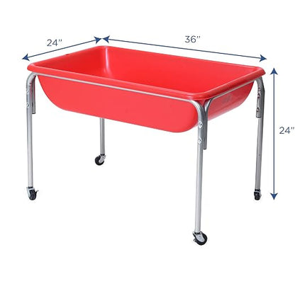 Children's Factory Medium Sensory Table – 24″ Height, Sandbox, Water Table for Kids, Red