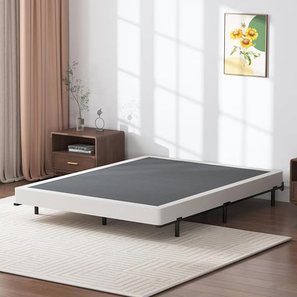 SHLAND Box Spring King - 3 Inch Heavy Duty Low Profile Metal King Box Springs for Bed, Mattress Foundation, Easy Assembly,Easy Clean Cover