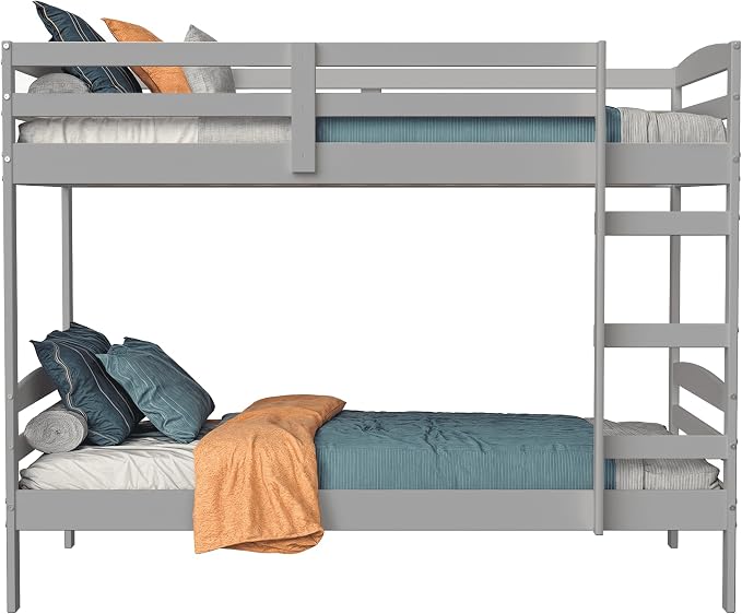 From the Tree Furniture Twin Over Twin Bunk Bed for Kids — Solid Pine Wood with Full-Length Safety Rails & Hang-On Ladder — 220 lbs Per Bunk · ASTM F1427 + 16 CFR 1213 Certified — Space-Saving Design
