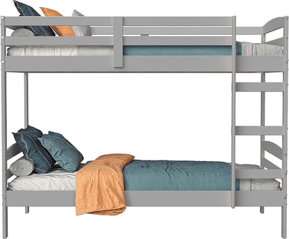 From the Tree Furniture Twin Over Twin Bunk Bed for Kids — Solid Pine Wood with Full-Length Safety Rails & Hang-On Ladder — 220 lbs Per Bunk · ASTM F1427 + 16 CFR 1213 Certified — Space-Saving Design