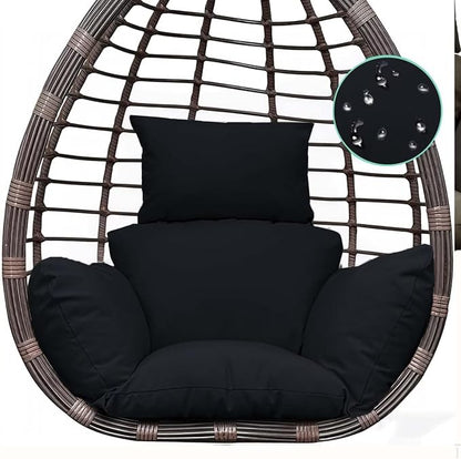 Black Egg Chair Cushion Replacement Detachable Basket Egg Chair Cushion Washable Waterproof Thicken Hanging Basket Pad