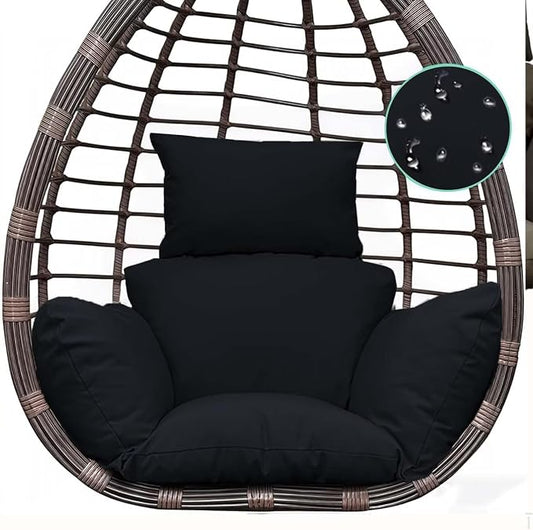 Black Egg Chair Cushion Replacement Detachable Basket Egg Chair Cushion Washable Waterproof Thicken Hanging Basket Pad