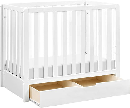 Carter's by DaVinci Colby 4-in-1 Convertible Mini Crib with Trundle Drawer in White, Greenguard Gold Certified, Undercrib Storage