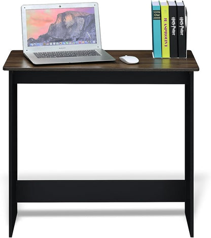 Furinno Simplistic 31-Inch Rustic Brown Computer Desk, Small Office Desk, Rectangular Home Office Desk with Drawers, Gaming Desk for Home Office, Bedroom, Study Room, Brown Walnut