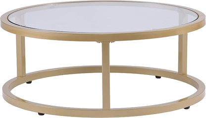 SEI Furniture Evelyn Glam Nesting Coffee Table 2-pc Set, Gold