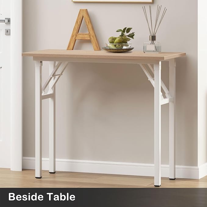 Need Small Desk, 31.5 x 15.7 Inches No Assembly Foldable Writing Table,Sturdy and Heavy Duty Folding Computer Desks for Small Space/Home Office/Dormitory AC5AW(80 * 40)