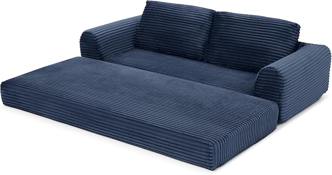 82-Inch Foldable Loveseat Boneless Cloud Couch, Modern Compressed Foam Daybed Floor Mattress Sleeper Sofa, 2-in-1 Boneless Convertible Sofa in a Box,No Assembly Required