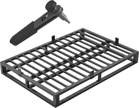 Bilily 6 Inch Queen Bed Frame with Steel Slat Support,Low Profile Queen Metal Platform Bed Frame Support Mattress Foundation,Heavy Duty,No Box Spring Needed,Easy Assembly,Noise Free