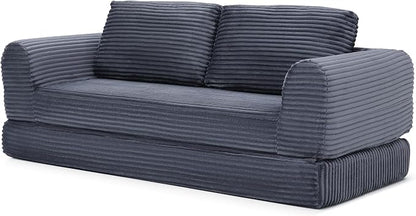 82-Inch Foldable Loveseat Boneless Cloud Couch, Modern Compressed Foam Daybed Floor Mattress Sleeper Sofa, 2-in-1 Boneless Convertible Sofa in a Box,No Assembly Required