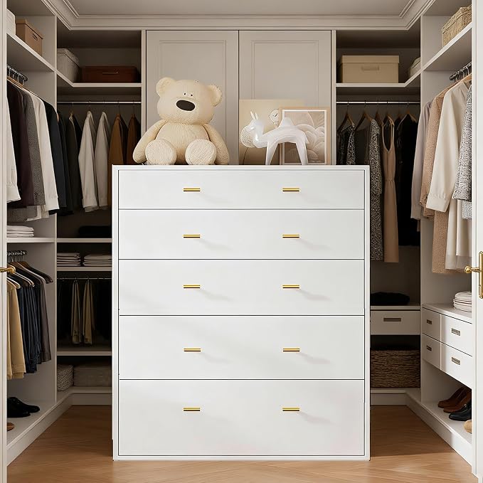 Closet Island with Drawers, Glass Top, Closet Island with LED Lights, Jewelry Dresser Display and Bedroom Island & Walk-in Closet Island for Bedroom, Cloakroom, White