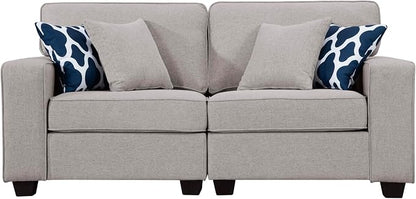 Legend Vansen Oversized Modular Sectional Sofa,U/L‑Shaped Reversible Couch with Ottoman,Deep Seat Plush Polyester Sofa for Living Room,6‑Seater,Light Grey