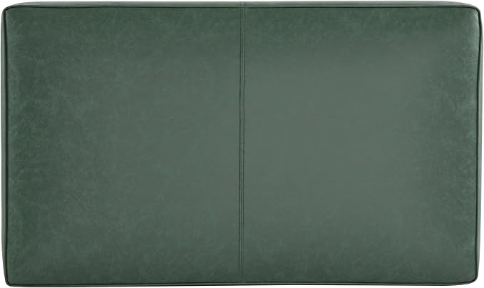 Christopher Knight Home Hillman PU Ottoman with Wood Frame,Rectangular Upholstered Footrest Bench,Non Storage Faux Leather Ottoman Bench for Living Room Bedroom Entryway Home Decor,Green