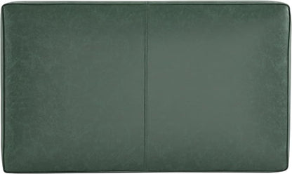 Christopher Knight Home Hillman PU Ottoman with Wood Frame,Rectangular Upholstered Footrest Bench,Non Storage Faux Leather Ottoman Bench for Living Room Bedroom Entryway Home Decor,Green
