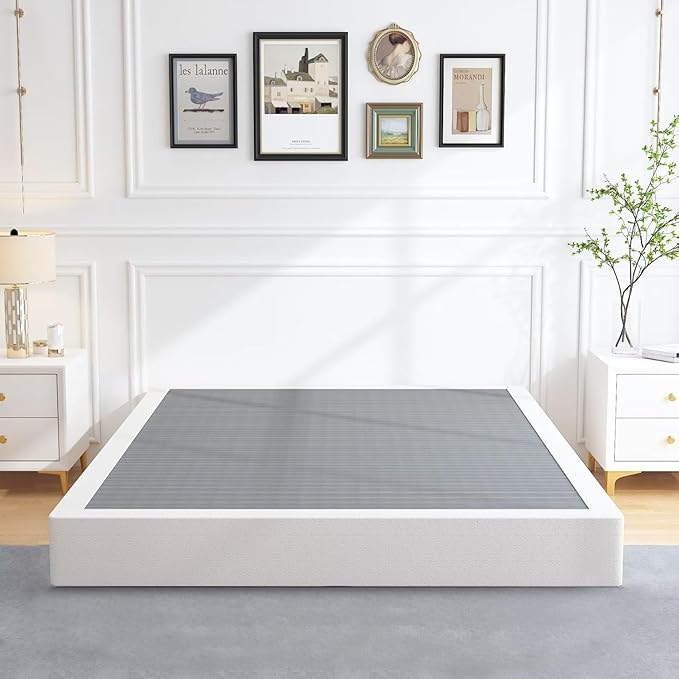ALDRICH Box Springs Full 9 Inch, Heavy Duty Metal Frame Mattress Foundation with Easy Clean Cover, Noise Free, Easy Assembly