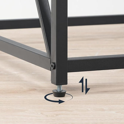 HOOBRO Glass Coffee Table, Black Coffee Tables for Living Room, Black Glass Coffee Table,1 Layer Center Table, Modern, for Apartment, Office, 39.4 x 19.7 x 17.7 Inches, Easy Assembly, Black BK04KF01