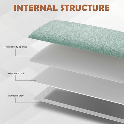IFNOW Upholstered Wall Mounted Headboard, 3D Soundproof Wall Panels Peel and Stick for Queen Size, Reusable and Removable Tufted Bed Headboard in Grass Green (9 Panels, 10" x 24")