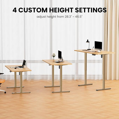 ErGear Electric Stand up Desk Frame,4 Memory Height Settings Height Adjustable Table Legs, Sit Stand Desk Frame Up to 47.2", Ergonomic Standing Desk Base Workstation, Gold Frame Only