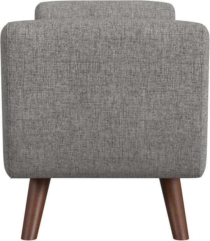 HomePop 60" Modern Storage Bench with Wood Legs - Gray Woven