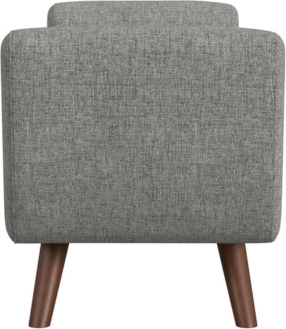 HomePop 60" Modern Storage Bench with Wood Legs - Gray Woven