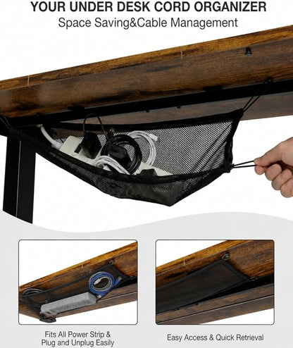 Acrolix Electric Standing Desk, Height Adjustable Home Office Desk with Memory Presets & Cable Management,Rustic Brown Sit Stand Desk for Work from Home, Ergonomic Computer Desk (63" x 24")