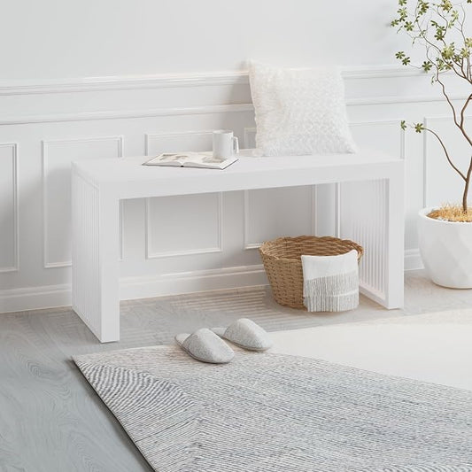 APRTAT Bamboo Dining Bench, 35 inch Farmhouse Decor Indoor Kitchen Table Bench, Entryway Shoe Rack Bench Solid Bamboo Benches for Living Room, Hallway, Bedroom, Bathroom
