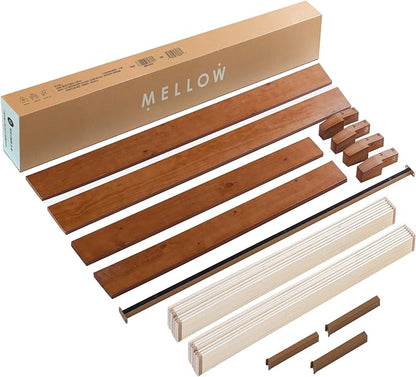 Mellow Naturalista Grand - 12 Inch Solid Wood Platform Bed with Wooden Slats - No Box Spring Needed - Twin (Cherry)