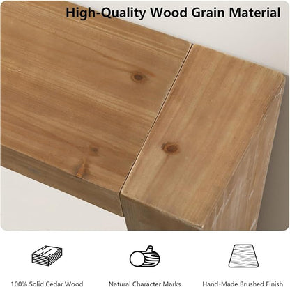 Solid Wood Console Table for Entryway, 63" Long Farmhouse Sofa Table Behind Couch, Rustic Rectangular Wooden Entry Tables for Living Room, Hallway, Foyer, 10 Mins Easy Assembly