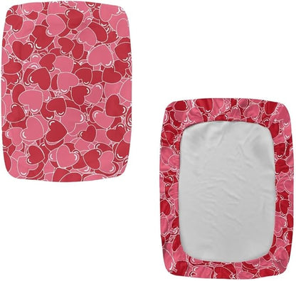 Hearts Print Bar Stool Covers Set of 2 Valentines Decorations Rectangle Vanity Stool Cover Valentine Holiday Party Counter Stool Bar Chair Covers for Kitchen Pub Dining Room