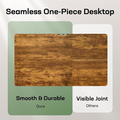Marsail Whole Table Top, 48" x 30" Inch One-Piece Standing Desk Top, 6" Extra Wide,Rectangular Brown Wood Board for Height Adjustable Desk & Home Office