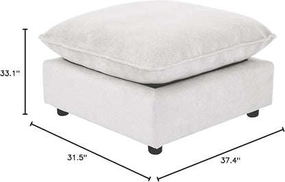 Iroomy Modular Sectional Sofa, Oversized Cloud Couch - Ottoman - White | Premium Chenille