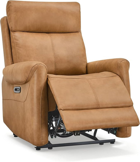 KISLOT Leather Recliner Chair for Adults Wall Hugger RV Recliner with USB Charging Ports Electric Power Reclining Sofa for Living Room Home Theater Seating Bedroom