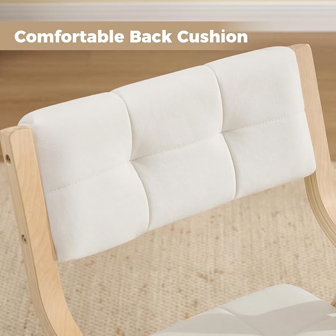 Folding Dining Chairs with Cushion Set of 2,Padded Foldable Dining Chairs,Portable Wooden Folding Chairs with Seat for Dining Rooms Kitchen Wedding Party Indoor Velvet Beige