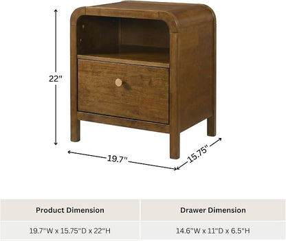 Roundhill Furniture Eldren Wood Bedroom Set, Queen Platform Bed with Two Nightstands in Walnut Finish